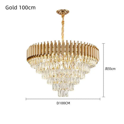 Modern black and gold crystal led pendant chandelier with tiered crystal droplets and twisted suspension chain for living room decorbites crystal led