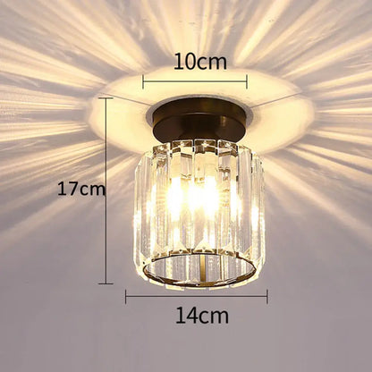 Modern black and gold ceiling light with brass base and clear faceted glass crystal pendant ceiling decorbites design