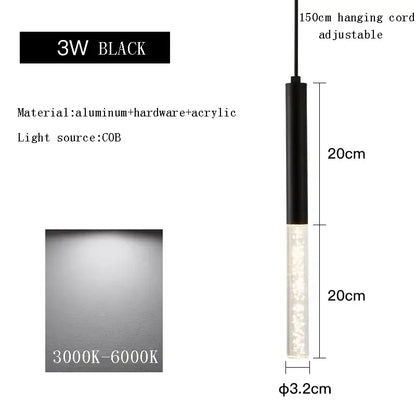 Modern black cylinder pendant light with sleek aluminum and acrylic design and adjustable 150cm hanging cord for kitchen island decorbites black cylinder pendant lights