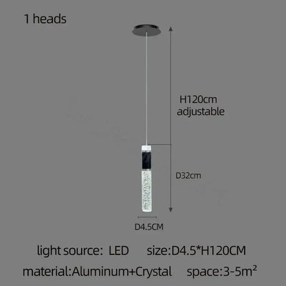 Modern black and gold decorbites cylindrical crystal chandelier with sleek cylindrical crystal body for living room decor