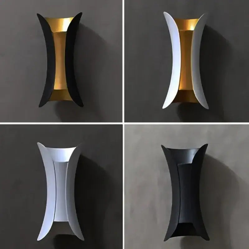 Modern black and gold decorbites led waterproof wall lamp with sleek curved design for living room lighting