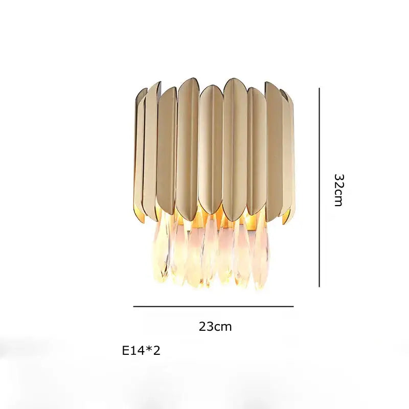 Gold-toned decorbites crystal ceiling chandeliers with modern fluted design and dimmable led round lighting for dining room