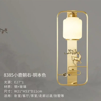 Modern black and gold elk decor wall light with gold-toned copper frame and frosted glass shade for living room decorbites elk decor