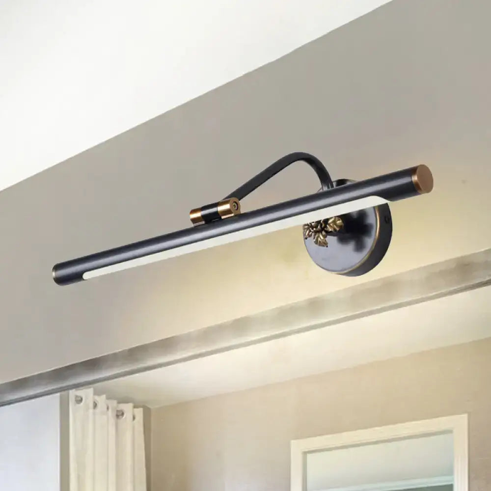 Modern black and brass vanity wall sconce with floral led design for bedroom vanity wall lighting
