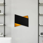 Modern black and gold geometric metal body wall lamp with angular design for stairway light type lighting