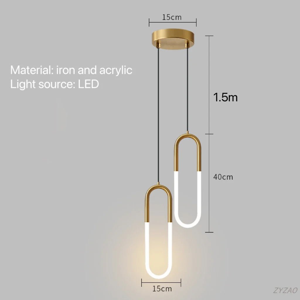 Modern Black Gold Iron Acrylic Pendant Light - Decorbites