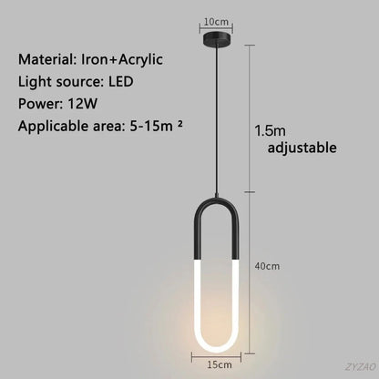 Modern Black Gold Iron Acrylic Pendant Light - Decorbites