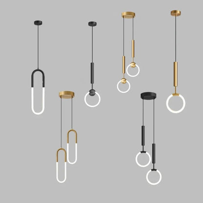 Modern Black Gold Iron Acrylic Pendant Light - Decorbites
