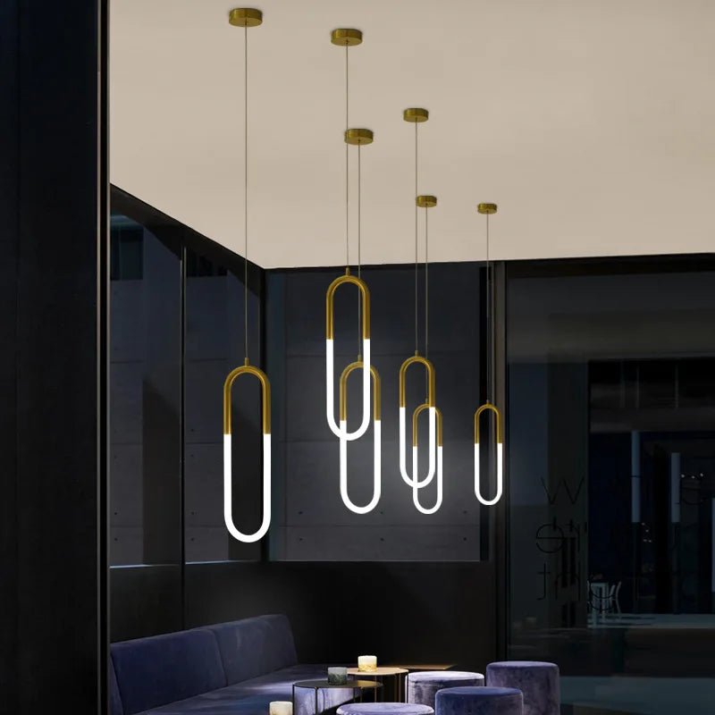 Modern Black Gold Iron Acrylic Pendant Light - Decorbites
