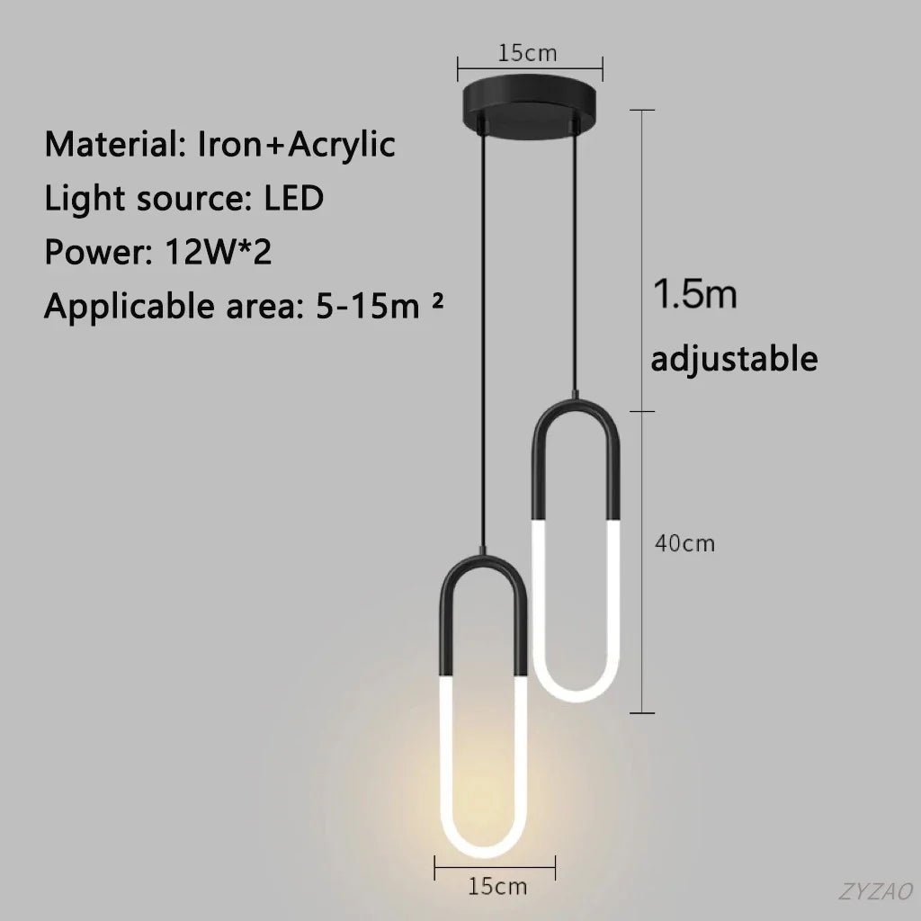 Modern Black Gold Iron Acrylic Pendant Light - Decorbites