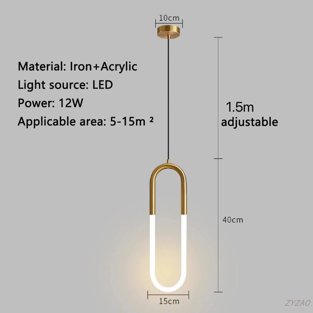 Modern Black Gold Iron Acrylic Pendant Light - Decorbites