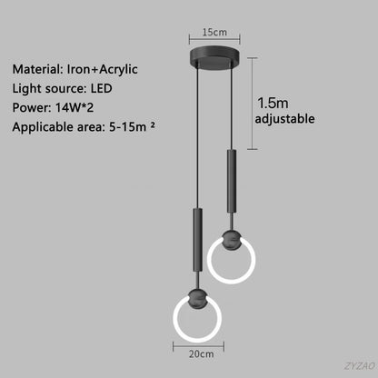 Modern Black Gold Iron Acrylic Pendant Light - Decorbites