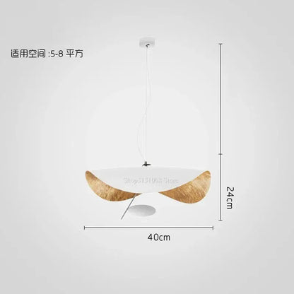 Modern pendant light with white curved acrylic shade and wood texture side panels for decorbites gold texture decor