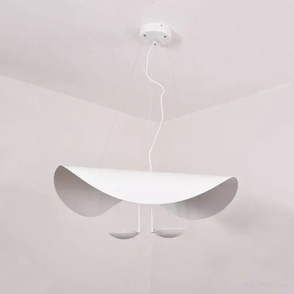 Modern black and gold leaf pendant light with white minimalist curved wing-like shade and gold texture for living room decorbites decor