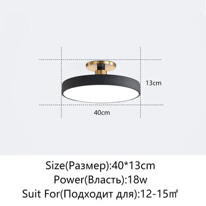Modern black and gold led ceiling lamp with circular design and decorbites led ceiling mounting base for living room decor
