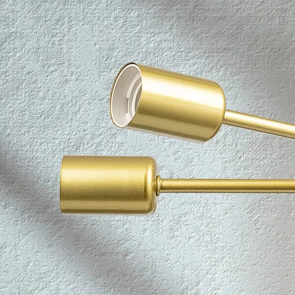 Modern black and gold led ceiling light with gold finished metal fixtures and cylindrical shades by decorbites led ceiling
