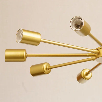 Modern black and gold led ceiling light by decorbites with gold-toned metal chandelier and cylindrical lamp holders
