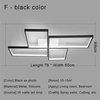 Modern black and gold led chandelier ceiling light with sleek metal and silicone frame for living room decorbites black led
