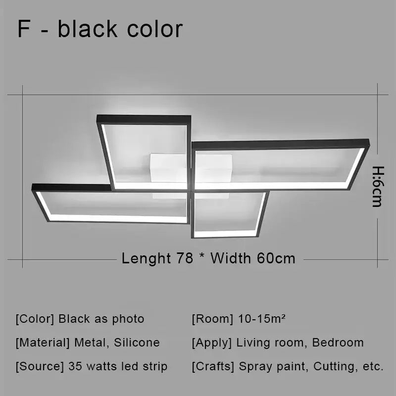 Modern black and gold led chandelier ceiling light with sleek metal and silicone frame for living room decorbites black led