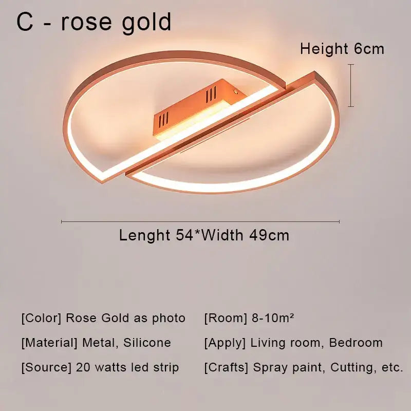Rose gold oval ceiling light with sleek metal frame and silicone accents for modern black led chandelier decorbites black led