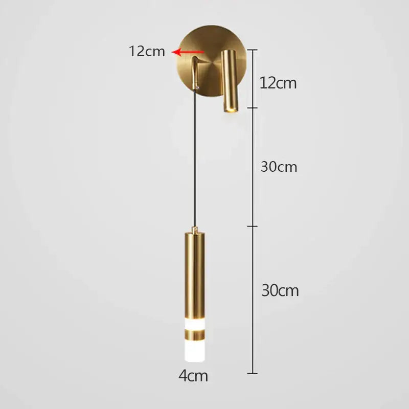 Modern black and gold led wall lamp with gold-toned cylindrical design and frosted glass decorbites gold led wall lamp
