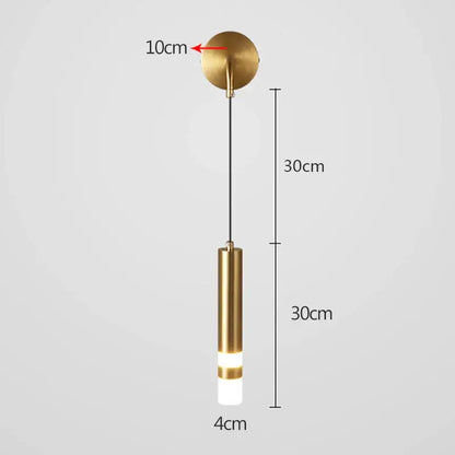 A sleek modern black and gold led wall lamp with brass finish and cylindrical body for bedroom reading decorbites gold led