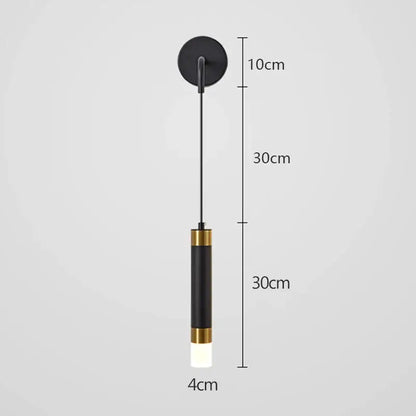 Modern black and gold led wall lamp with frosted glass diffuser and adjustable reading light for bedroom decorbites gold led