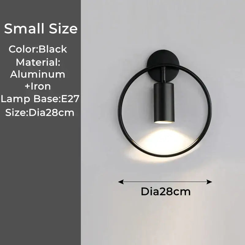 Modern black and gold led wall lamp bedroom adjustable sconce in black aluminum and iron with minimalist design wall lamp
