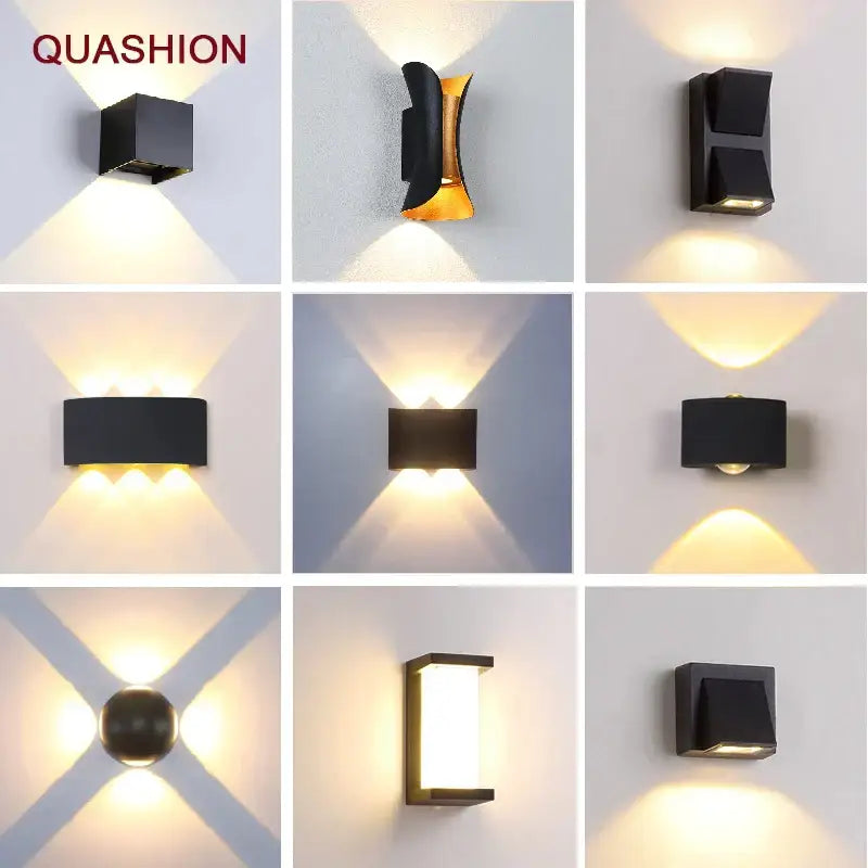 Modern black and gold led wall lamp by quashion features sleek geometric design and warm led lighting for living room decorbites led wall