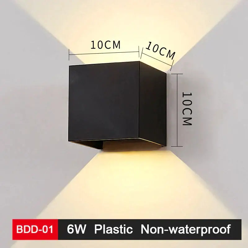 Modern black and gold wall lamp with matte finish and 10cm cube design decorbites led wall lamp for living room decor