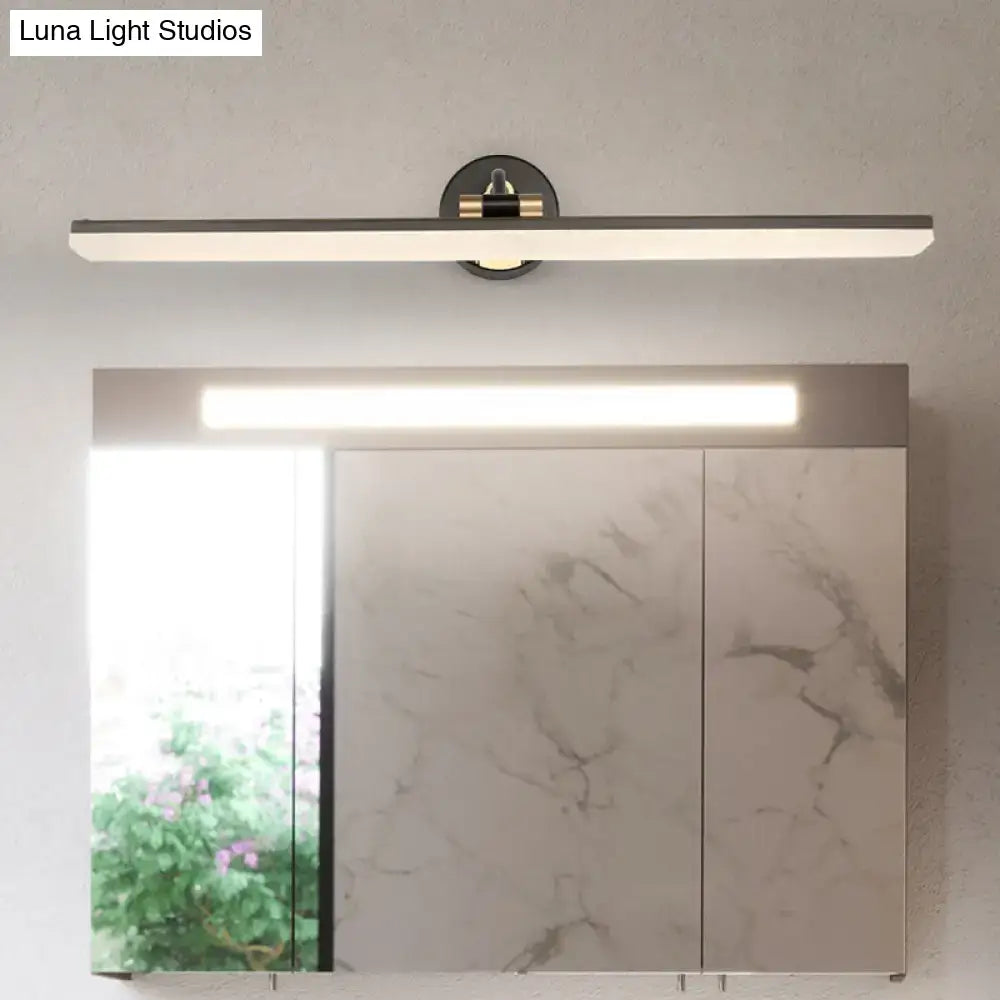 Modern black and gold rectangular led wall light bathroom fixture with sleek brass finish for 110v-120v use