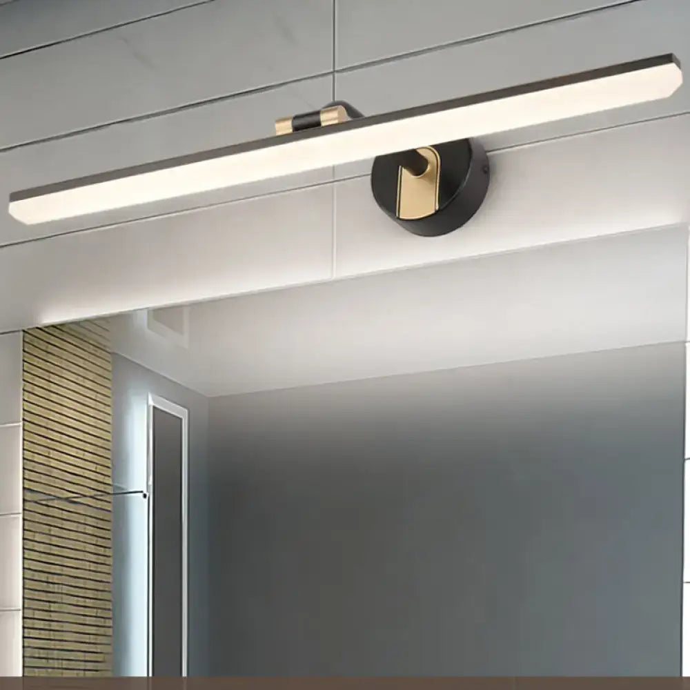Modern black and gold wall light bathroom fixture with sleek rectangular design led 110v-120v 220v-240v inch fixture