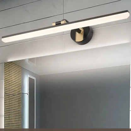 Modern black and gold wall light bathroom fixture with sleek rectangular design led 110v-120v 220v-240v inch fixture