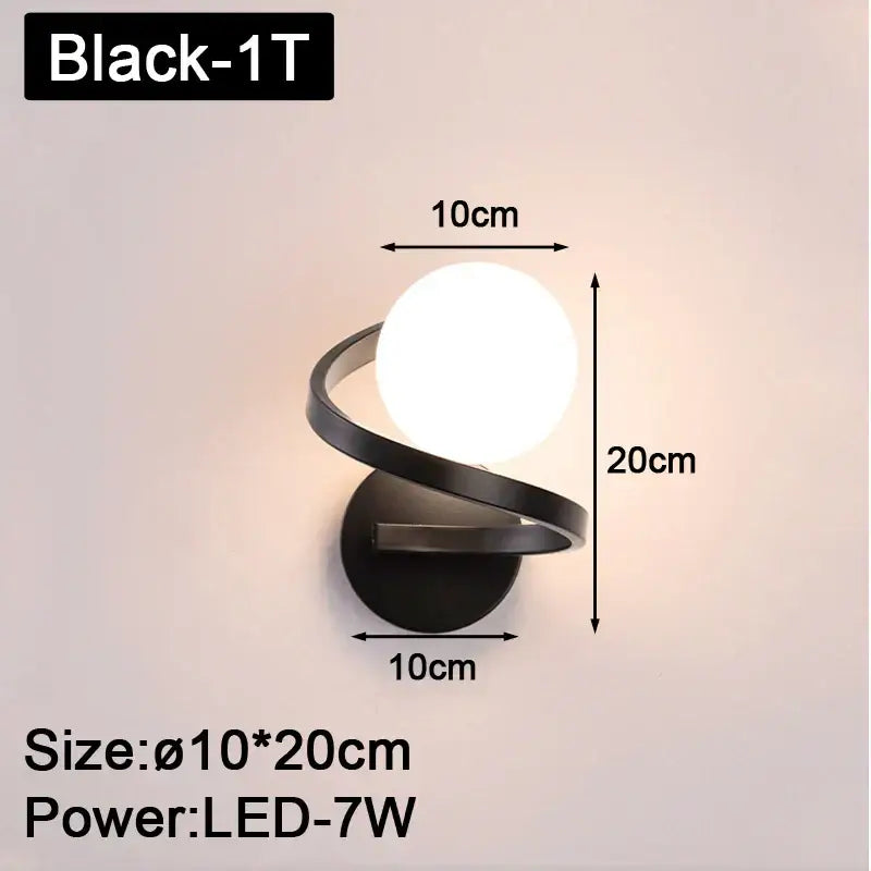 Modern Black-1t led wall light with sleek circular fixture and curved metal frame for bedroom decorbites black copper wall lights