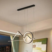 Modern black gold pendant chandelier with mountain silhouette design in 220v-240v 110v-120v for dining room lighting