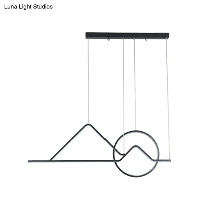 Black gold DecorBites™ contemporary pendant chandelier with geometric mountain and circle design for dining room 220v-240v 110v-120v