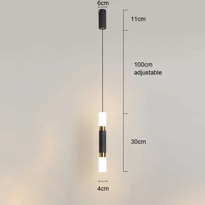 Modern black and gold pendant light with dual frosted glass spots and metallic band for stylish modern interiors light sources