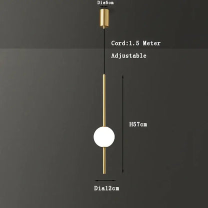 Modern black and gold pendant light with a decorbites gold pendant featuring a minimalist gold-toned stem and frosted glass bulb