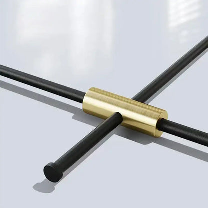 Black cable organizer with polished brass connector for modern black chandelier pendant lights kitchen island decorbites