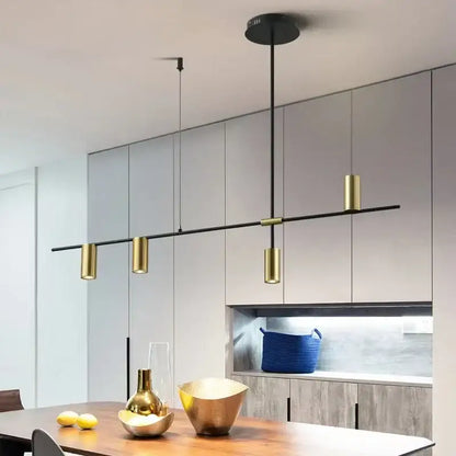 Modern black and gold pendant lights with sleek cylindrical design ideal for kitchen island decorbites black chandelier