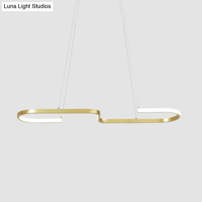 DecorBites™ black gold chandelier lamp with sleek curved design and warm white LED for modern dining room lighting