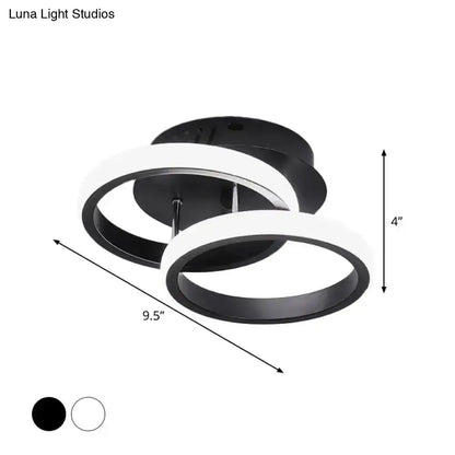 Modern black and white circular led ceiling lamp with sleek overlapping rings for exceptional lighting efficiency round square moon