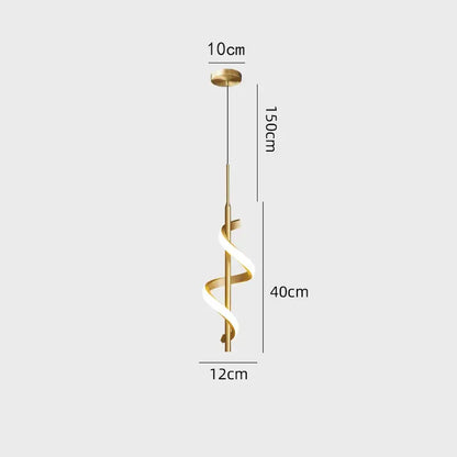 Modern black and gold pendant light with copper lamp body and integrated led cord pendant for dining room use