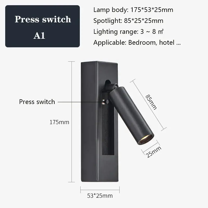 Modern black brass wall sconce with USB port featuring a matte finish and adjustable spotlight for bedroom reading light decorbites black brass