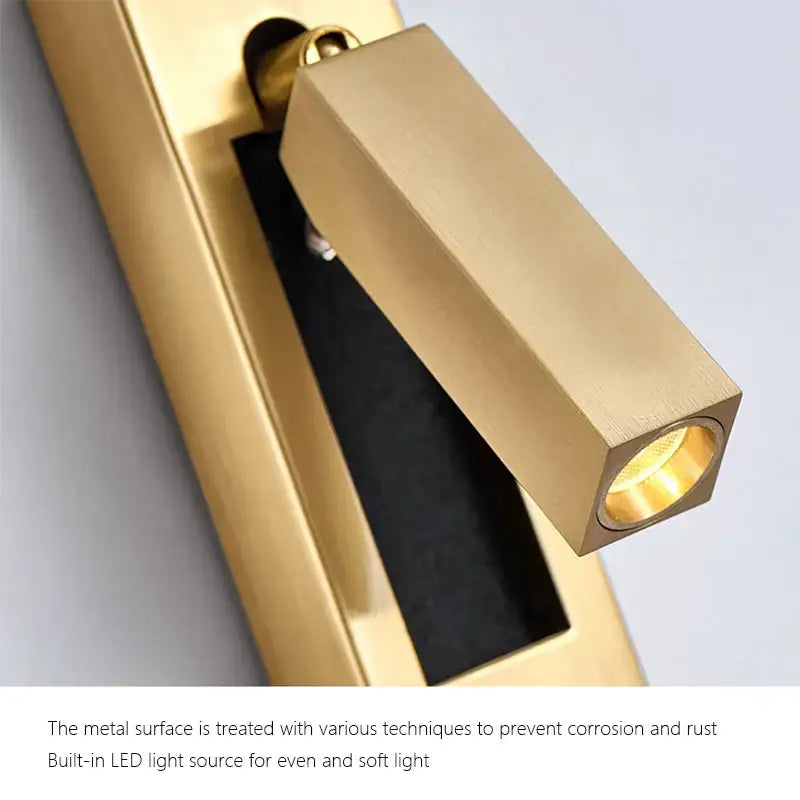Modern black brass wall sconce with gold finish and usb port for bedroom reading light by decorbites black brass