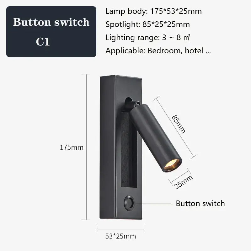 Modern black and gold wall sconce with usb port featuring a black brass matte finish spotlight for bedroom reading light decorbites black brass