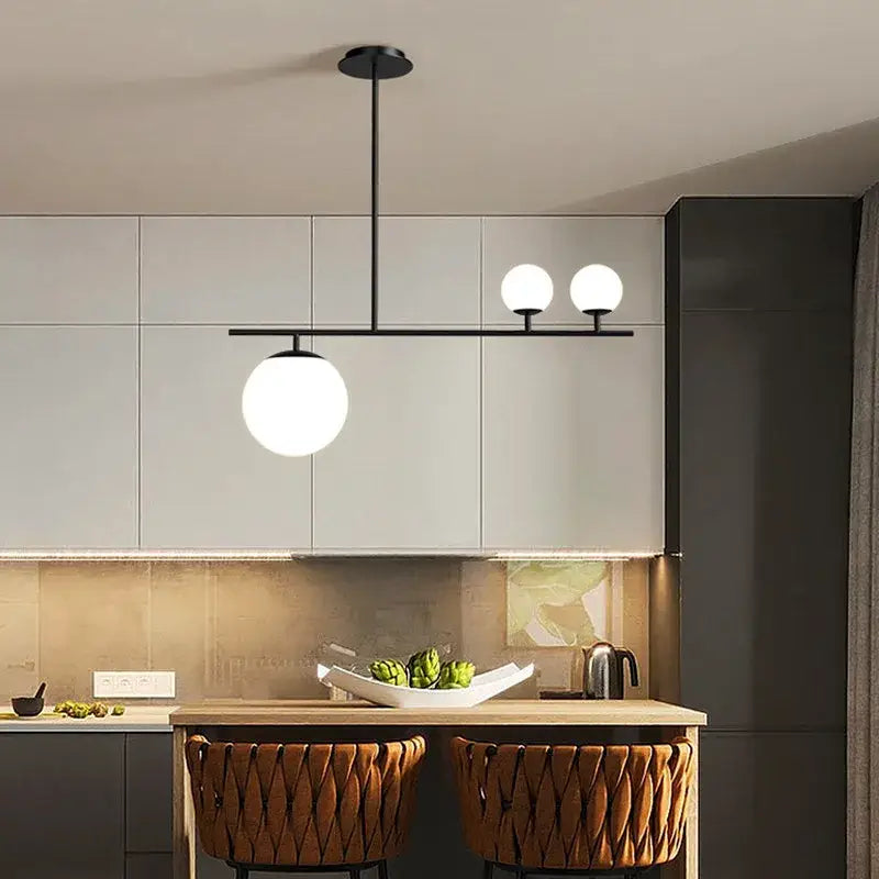 Modern black metal pendant light with three frosted glass bulbs for decorbites black golden glass chandelier decor