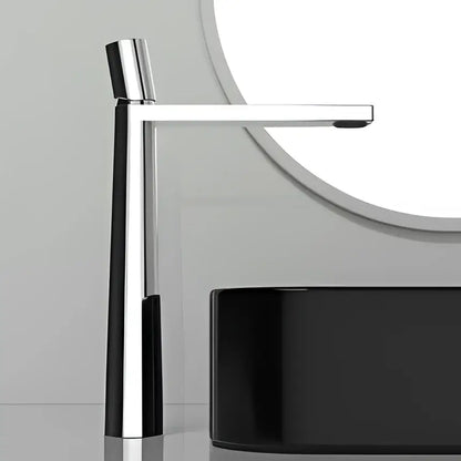 Modern black and grey brass basin faucet with chrome finish minimalist tall design decorbites basin faucet