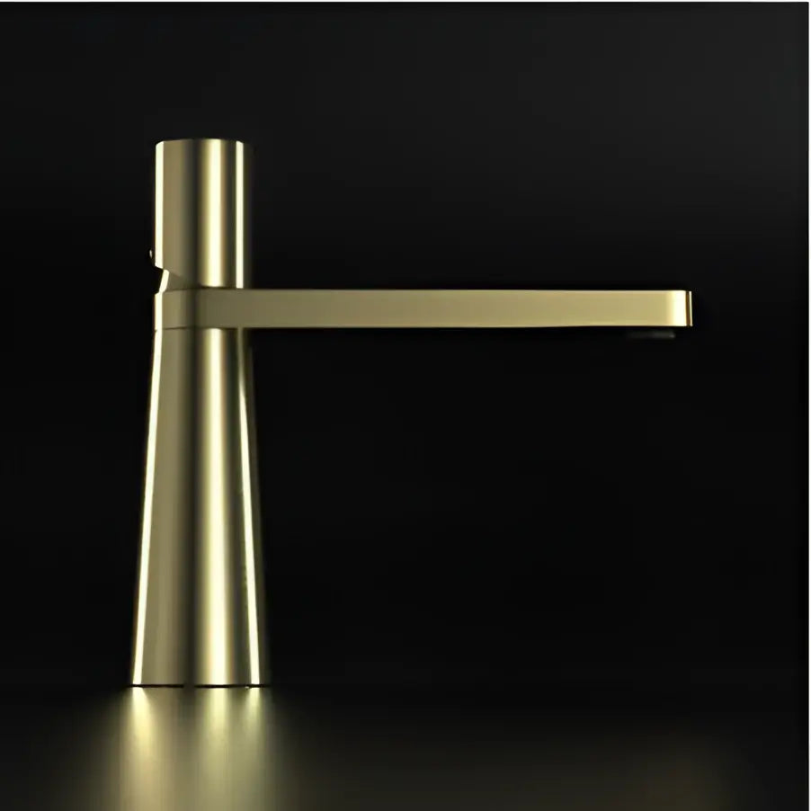 Modern black and grey brass basin faucet with gold-toned sleek minimalist design and brushed metal finish decorbites basin faucet