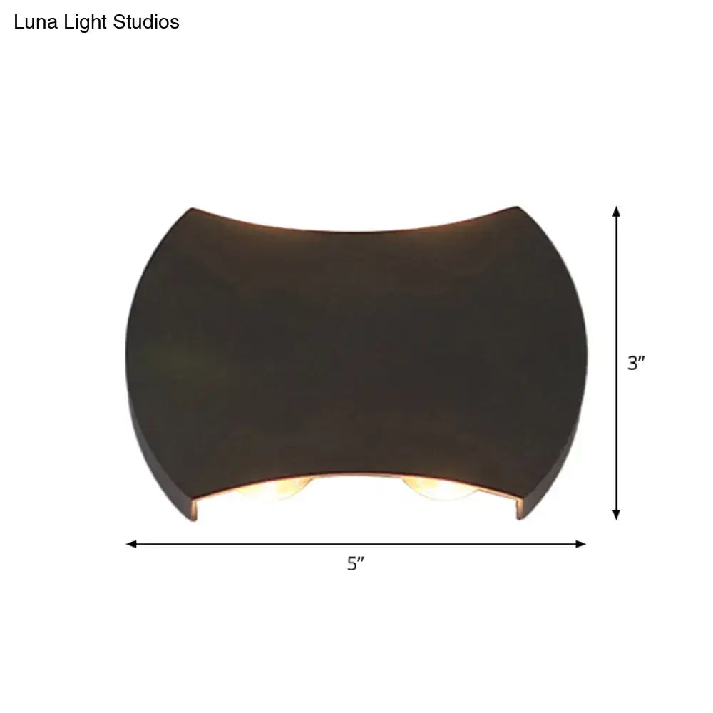 Modern black hexagonal led wall washer sconce with dark bronze curved design for stylish hallway wall light